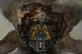 Arte conceptual del vientre de Egeón el Hecatónquiro.