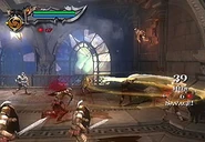 The army of Rhodes fighting Kratos.