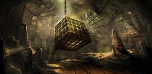 Arte conceptual del Laberinto en las Cavernas del Olimpo.