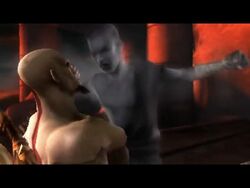 Kratos levando porrada