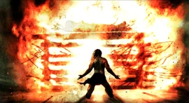 Alrik's father being cremated.