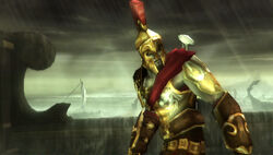 Kratos' Legionnaire Costume in God of War: Ghost of Sparta.