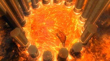 El Fénix siendo despertado en la Cámara del Fénix.