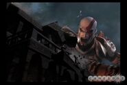 Kratos destroying the city of Rhodes