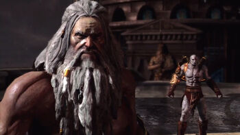 Zeus y Kratos en God of War lll