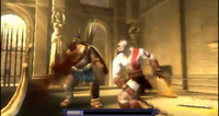 Kratos luchando contra el Rey Persa.