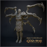 Modelo 3D sin texturas de Ares en God of War: Ascension (I).