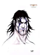 Concept Art of Kratos.