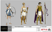 Gods and Heroes Model Sheet Artemis-Demeter-Dionysus Costume Armor