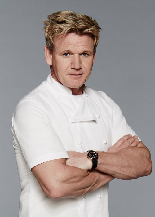 Gordon ramsay as a gnome wearing a large chef hat and using a frying pan as  a sword on Craiyon