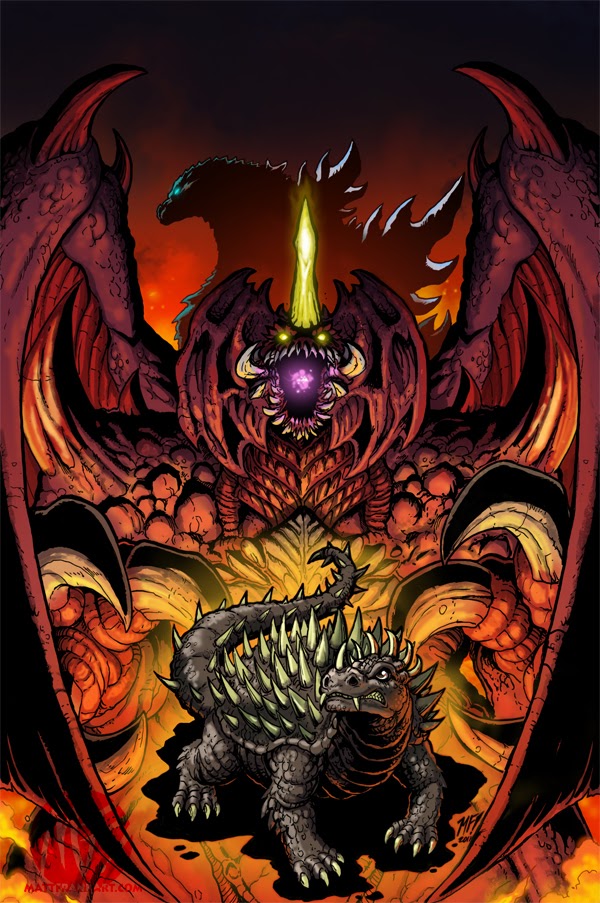 Destroyah on Godzilla Legends Issue 1 cover by Matt Frank. 