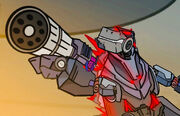 Mecha has a gun…