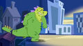 A Person in a Godzilla-like suit in Tom and Jerry: The Fast and The Furry.