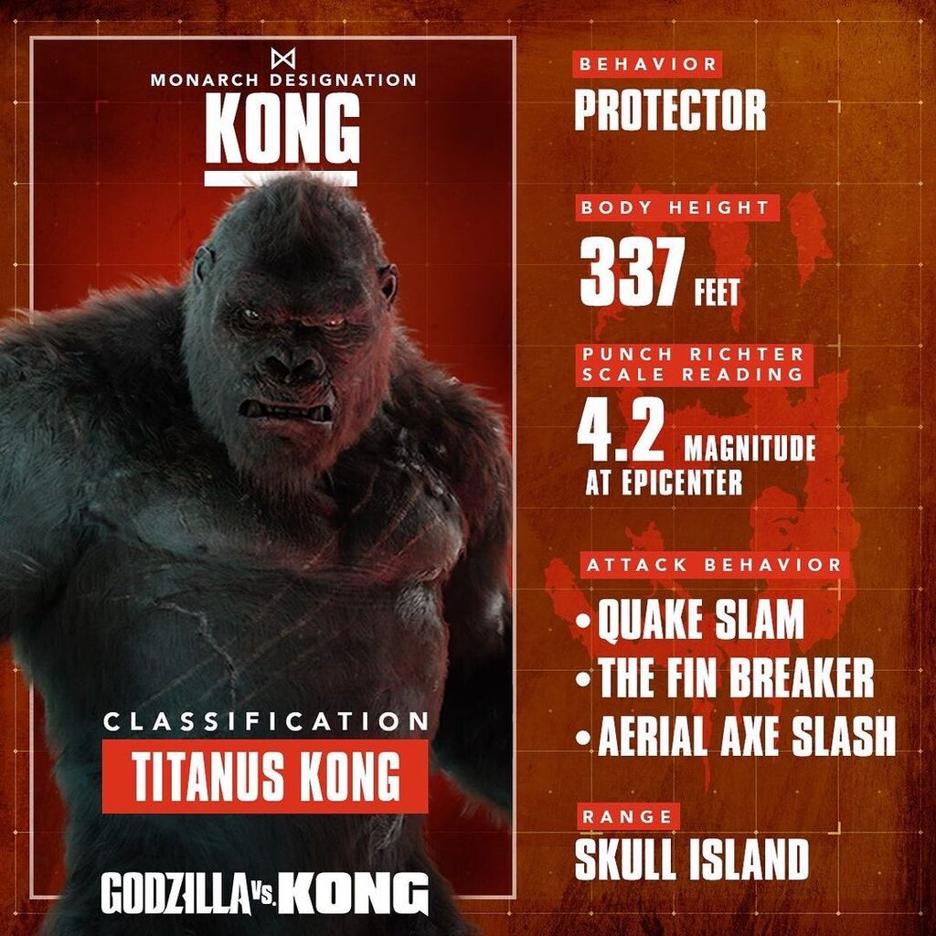 godzilla and king kong size comparison