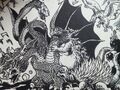 Manda taking part in the brawl against King Ghidorah in the Destroy All Monsters manga