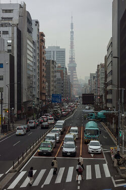 Tokyo Tower Busy Street