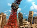 The damaged Tokyo Tower prop in Godzilla: Final Wars