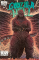 Issue #1 "San Diego Comic-Con" exclusive variant cover by James Stokoe with Godzilla copyright icon