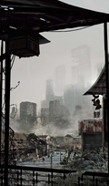 Godzilla 2014 Art of Destruction Concept Art - Quarantined Area 1