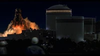 Godzilla approaches Ikata NPP