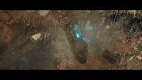 Godzilla Minus One - Godzilla's atomic breath pulverizing Ginza, Tokyo