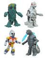 Godzilla Minimates Series 02 figures out of packaging