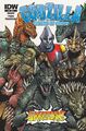 Issue #8 cover, showing Godzilla, Rodan, Anguirus, Sanda, Gaira, Titanosaurus, Jet Jaguar, Zilla, Varan, and Kumonga
