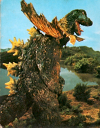 Jirass (erschaffen aus zwei Godzilla-Kostümen, modifizierter Schrei von Godzilla)