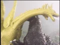 Godzilla bites down on King Ghidorah