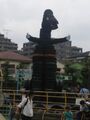 A tire Godzilla made in honor of Godzilla 2016 at the Kamata Station (September 6 2015)