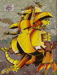 The newly-unveiled Cybersaur, facing Godzilla for the first time