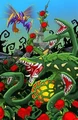 Artwork of BIollante and Megaguirus attacking Paris in Godzilla Unleashed: Double Smash