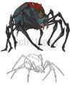 Giant Mutant Black Widow Spider concept art