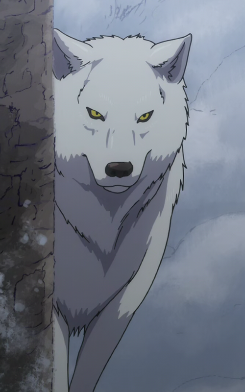 brown and white anime wolf