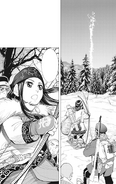 Asirpa, Sugimoto, and Shiraishi notice the smoke in Chapter 27