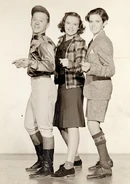 Timmie Donovan, Cricket West and Roger Calverton in Thoroughbreds Don't Cry.