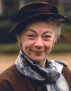 Miss Farnaby in Mulberry.