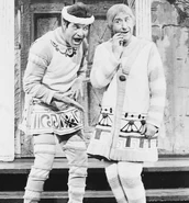 Pseudolus and Hysterium in A Funny Thing Happened on the Way to the Forum.