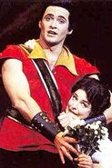 Gaston and Belle in Beauty and the Beast.
