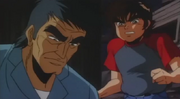 Saburo tenma anime with his dad