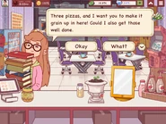 Simone as a regular customer, with regular orders