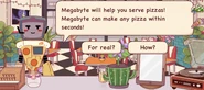 Megabyte volta à sua loja para te ajudar a fazer pizzas