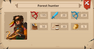 Forest hunter's current statistics