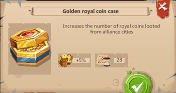 Golden royal coin case