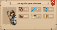 Renegade spear thrower's statistics