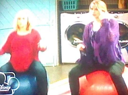 Amy & Teddy bouncing on Yoga Balls