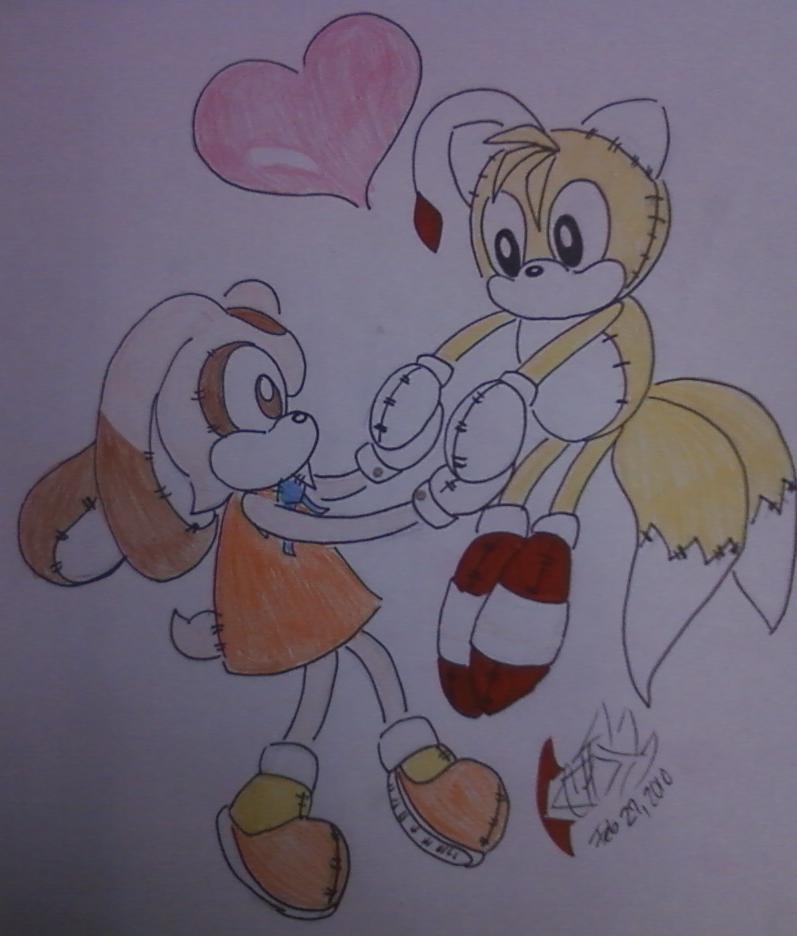 Tails Doll and Cream Doll holding hands (Artist: NebulaBelt_) : r