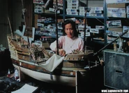 The five foot model of the Inferno being worked on.