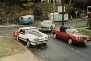 A production still of the car chase.