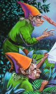 Hap and Chip as depicted on the Spanish cover of Revenge of the Lawn Gnomes.